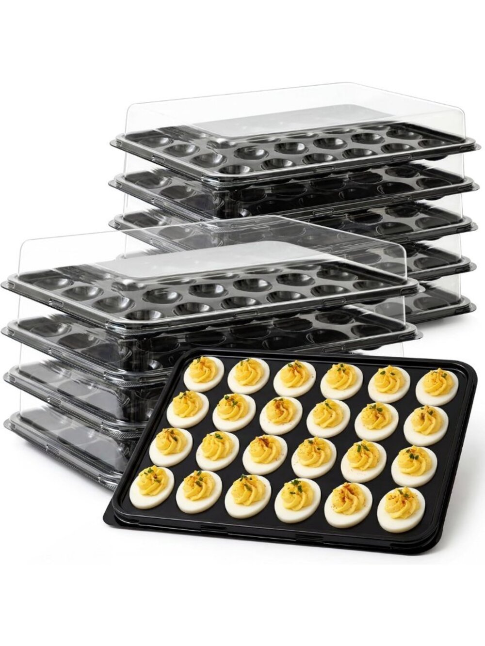 Extra Large Deviled Egg Containers with Lids - 10 Pack, Food Safe & BPA-Free